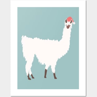 Christmas Snowflake Llama Pattern Posters and Art